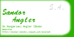 sandor angler business card