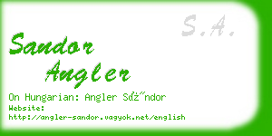 sandor angler business card